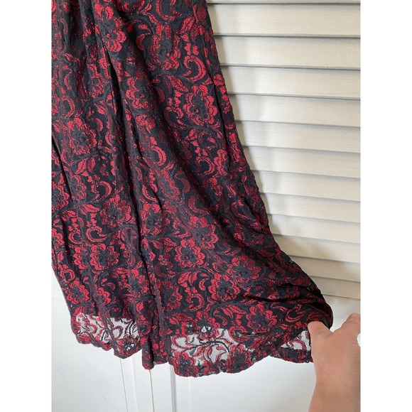 Vintage 90s Y2K 2000s Next Up brand Black and Red Lace Dress, size S-M - Picture 3 of 5